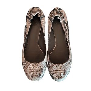 Tory Burch Snake Print Flats